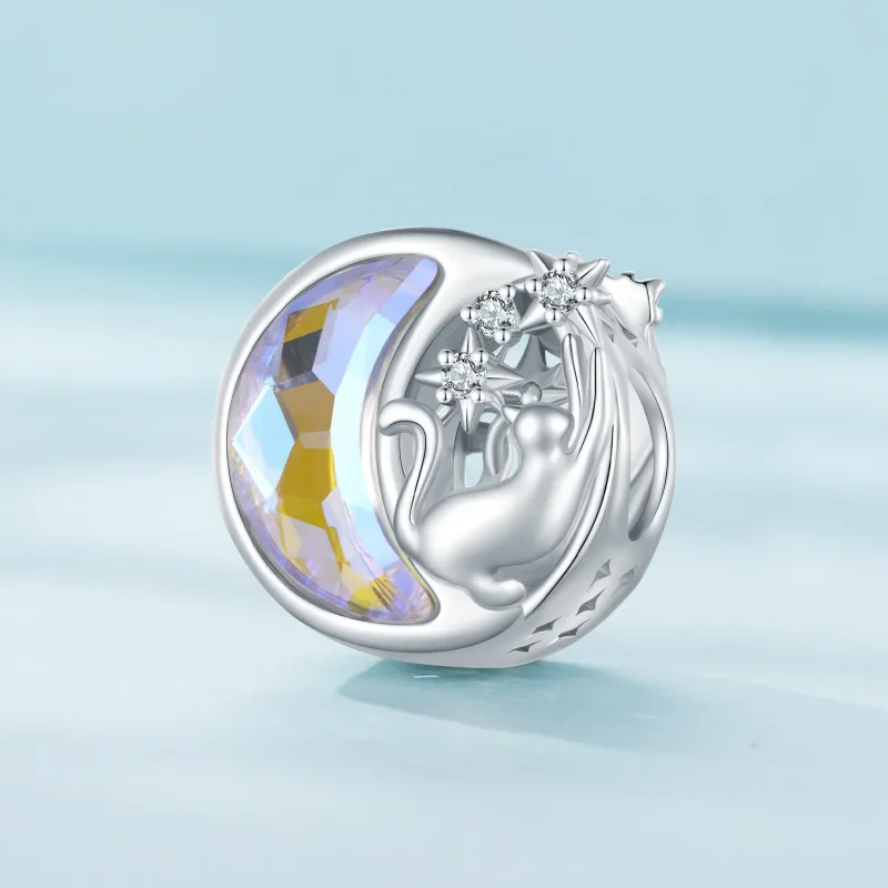(bilde for) Pandora Style Moonlight Cat Charm - SCC2538 - Vis 2