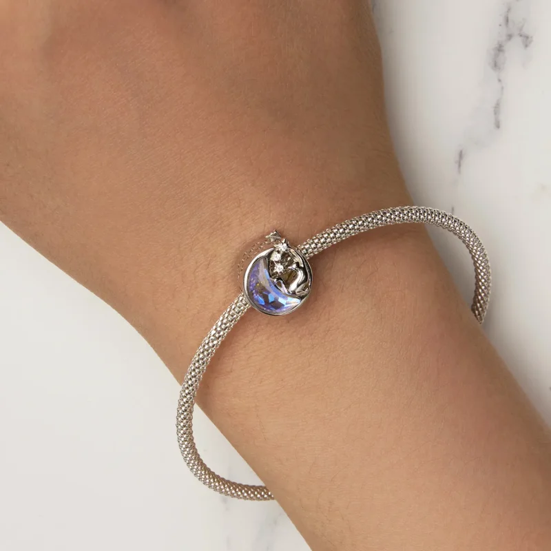 (bilde for) Pandora Style Moonlight Cat Charm - SCC2538 - Vis 6
