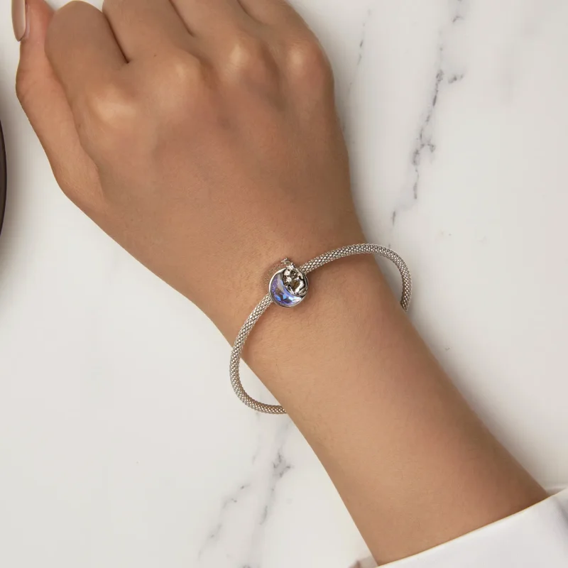 (bilde for) Pandora Style Moonlight Cat Charm - SCC2538 - Vis 7