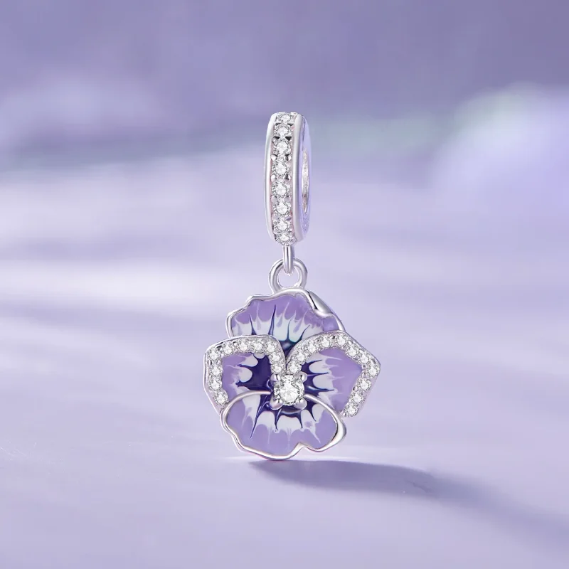 (bilde for) Pandora Style Pansy Dangle - SCC2583 - Vis 2