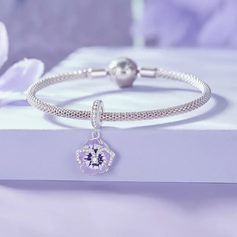 (bilde for) Pandora Style Pansy Dangle - SCC2583 - Vis 5