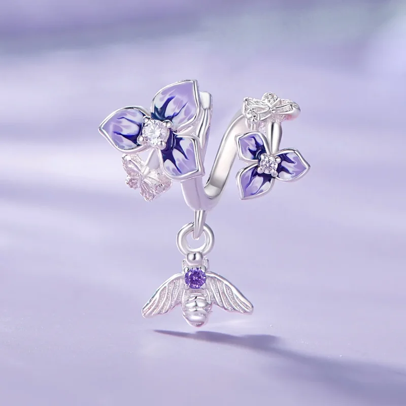 (bilde for) Pandora Style Pansy Dangle - SCC2584 - Vis 2