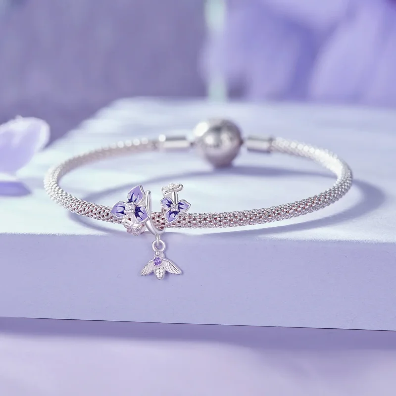 (bilde for) Pandora Style Pansy Dangle - SCC2584 - Vis 5