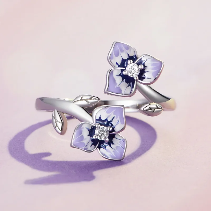 (bilde for) Pandora Style Pansy Ring - BSR451-E - Vis 3