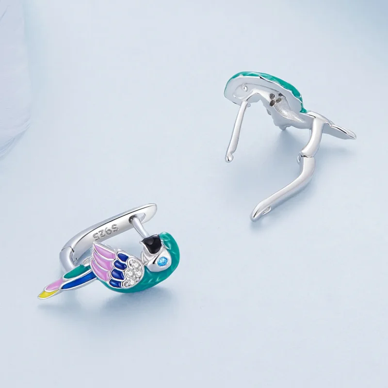 (bilde for) Pandora Style Parrot Hoop øredobber - BSE829 - Vis 4