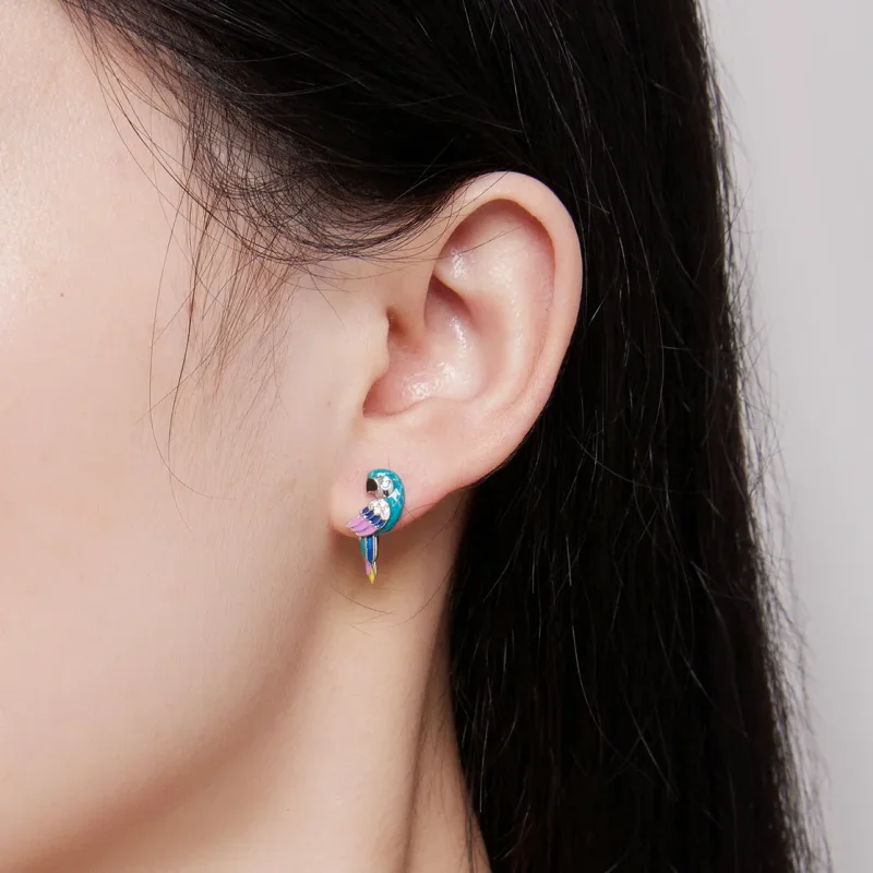 (bilde for) Pandora Style Parrot Hoop øredobber - BSE829 - Vis 7