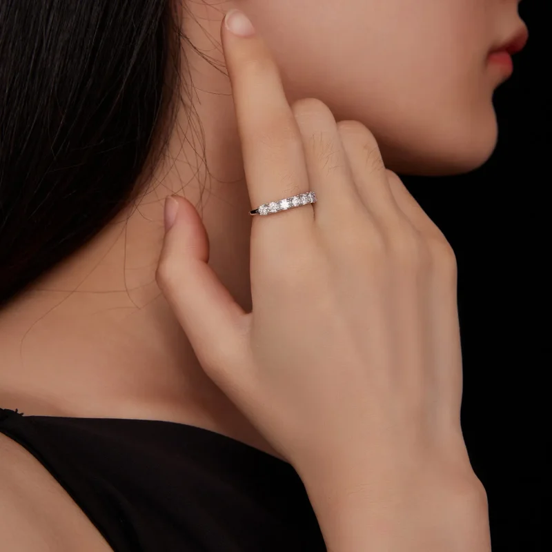 (bilde for) Pandora Style Patternmoissanite Ring (ett sertifikat) - MSR015 - Vis 6