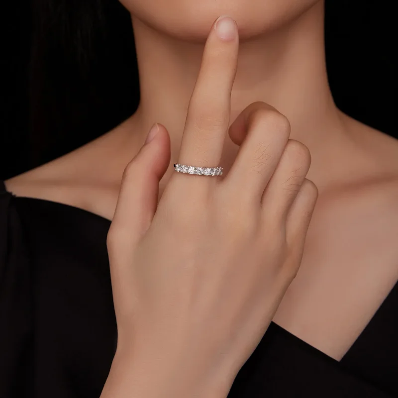 (bilde for) Pandora Style Patternmoissanite Ring (ett sertifikat) - MSR015 - Vis 8
