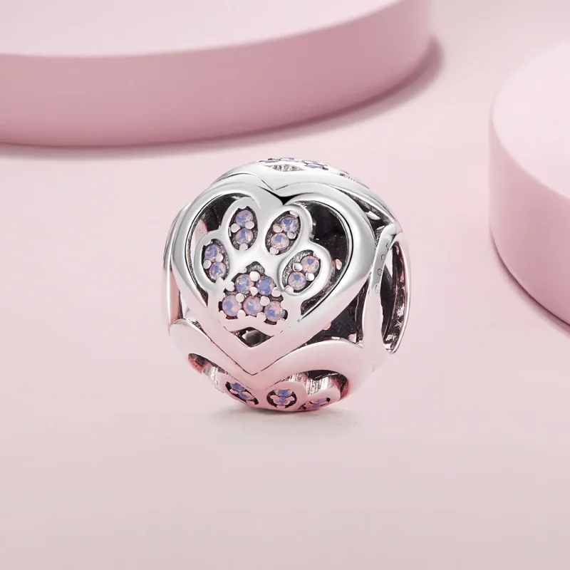 (bilde for) Pandora Style Paw Print Charm - SCC2578 - Vis 2