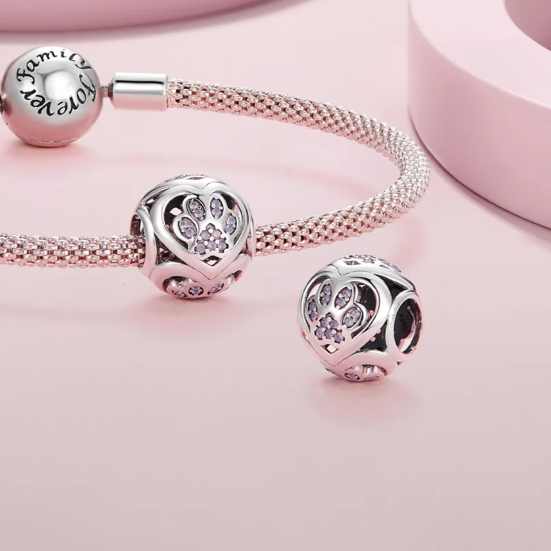 (bilde for) Pandora Style Paw Print Charm - SCC2578 - Vis 4