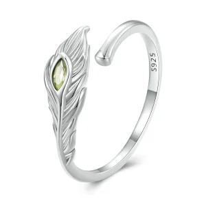 (bilde for) Pandora Style Peacock Feathers Open Ring - BSR424