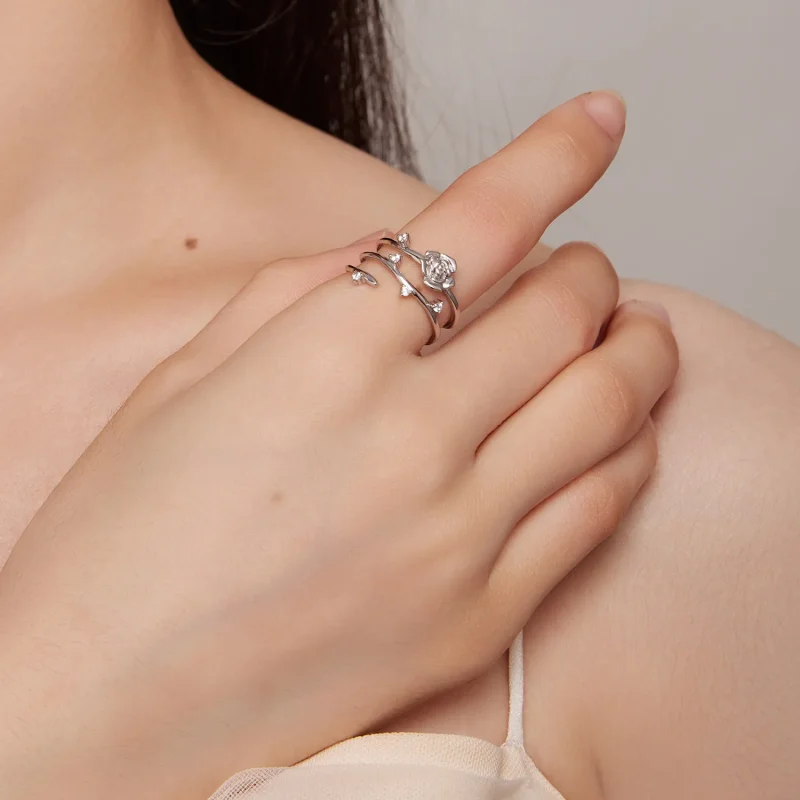 (bilde for) Pandora Style Personlig Allsidig Rose Vine Ring - BSR404 - Vis 5