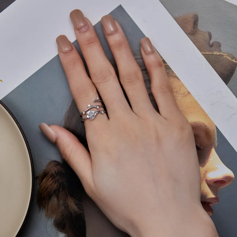 (bilde for) Pandora Style Personlig Allsidig Rose Vine Ring - BSR404 - Vis 6