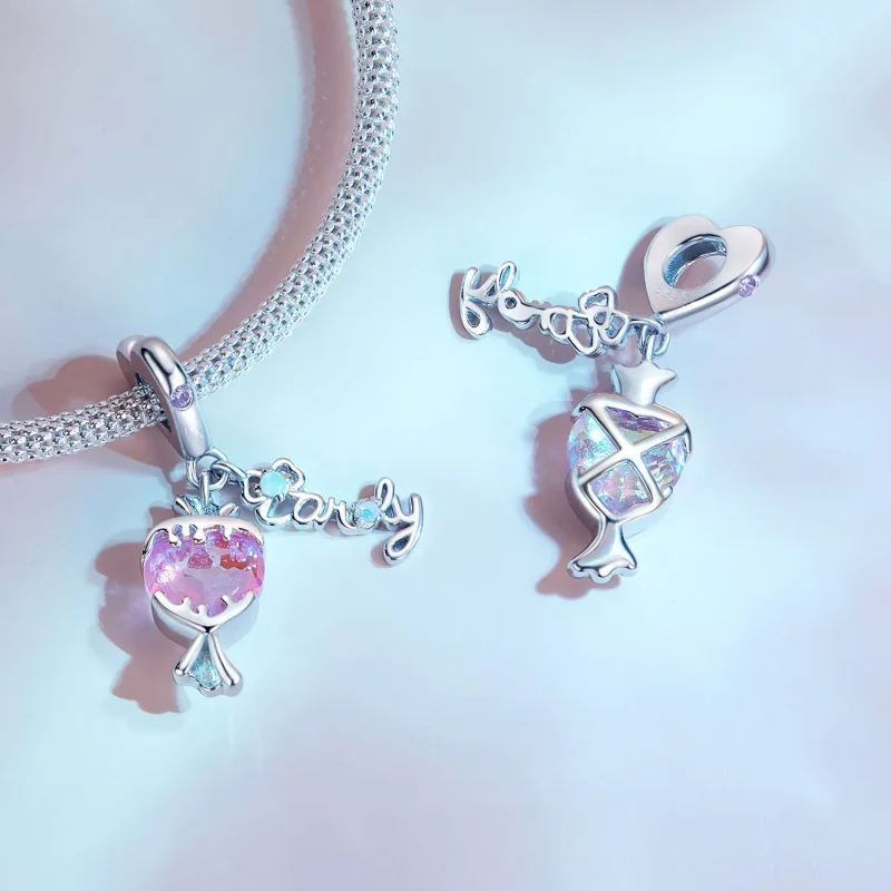 (bilde for) Pandora Style Pink Candy Dangle - SCC2640 - Vis 3