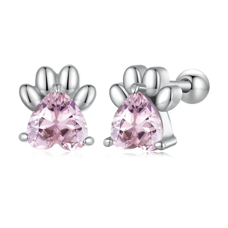 (bilde for) Pandora Style Pink Dog Paws Studs øredobber - SCE1574 - Vis 8
