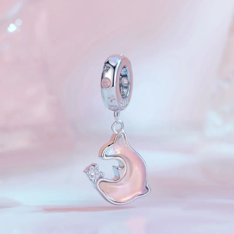 (bilde for) Pandora Style Pink Dolphin Dangle - SCC2639 - Vis 2