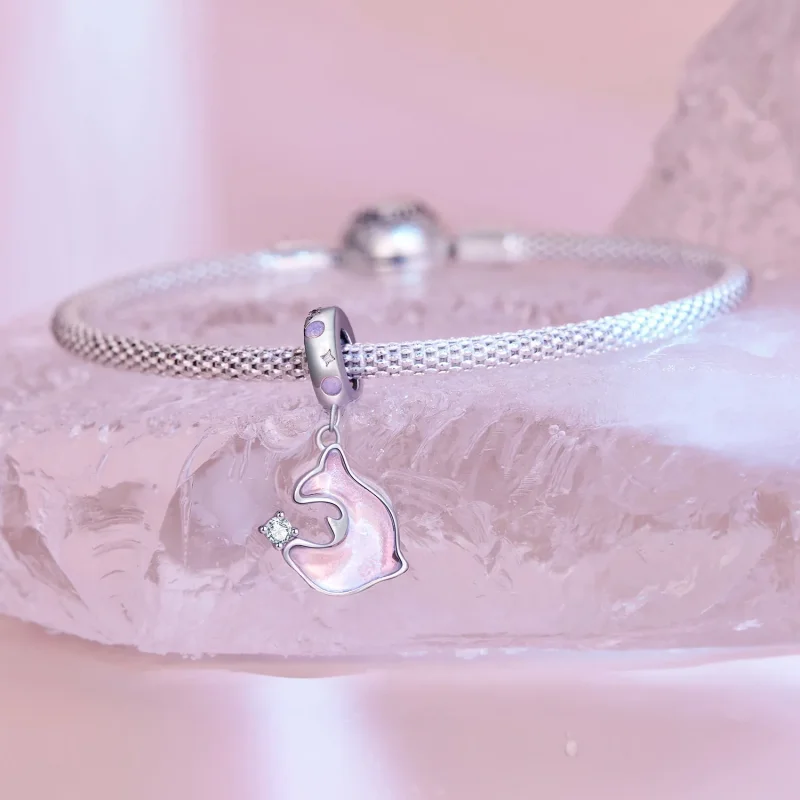 (bilde for) Pandora Style Pink Dolphin Dangle - SCC2639 - Vis 3