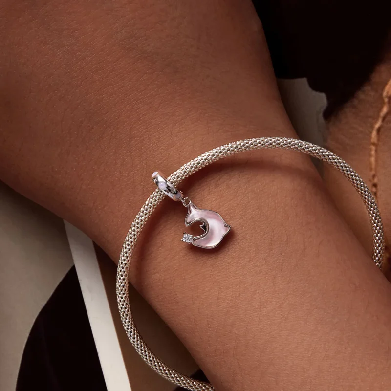 (bilde for) Pandora Style Pink Dolphin Dangle - SCC2639 - Vis 6