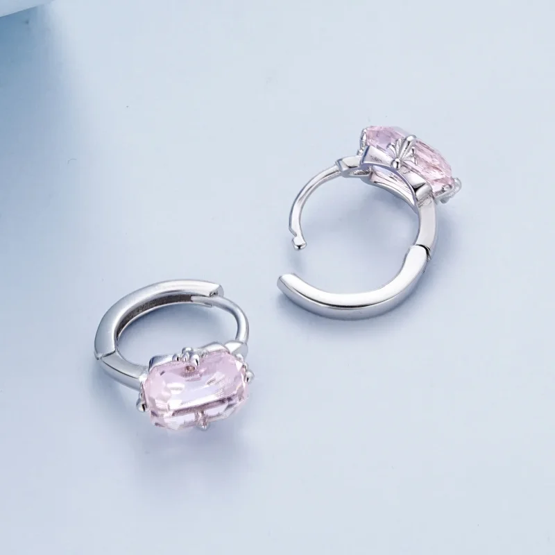 (bilde for) Pandora Style Pink Gem Hoop øredobber - BSE889 - Vis 4