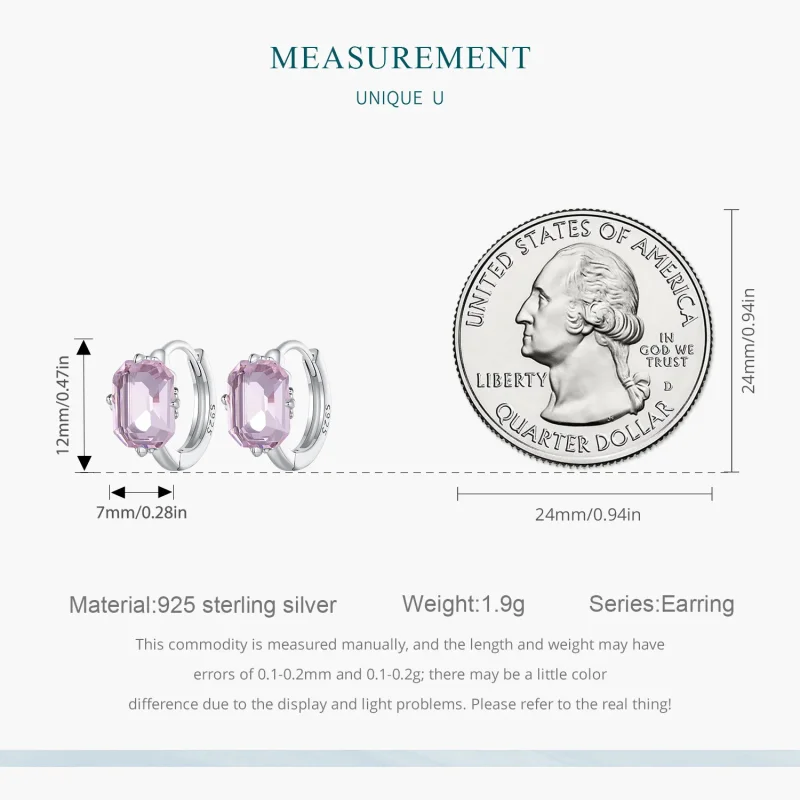 (bilde for) Pandora Style Pink Gem Hoop øredobber - BSE889 - Vis 8