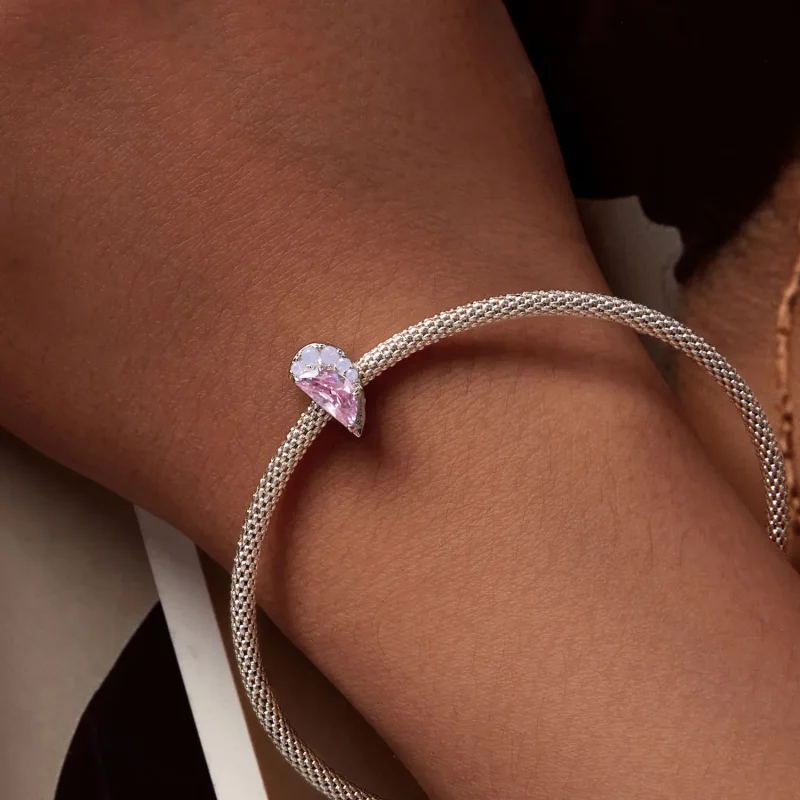 (bilde for) Pandora Style Pink Sisters Heart Charm - SCC2641 - Vis 3