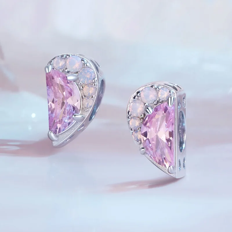 (bilde for) Pandora Style Pink Sisters Heart Charm - SCC2641 - Vis 5