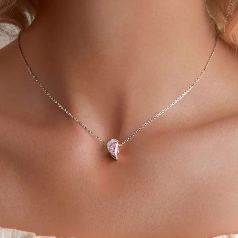 (bilde for) Pandora Style Pink Sisters Heart Charm - SCC2641 - Vis 10