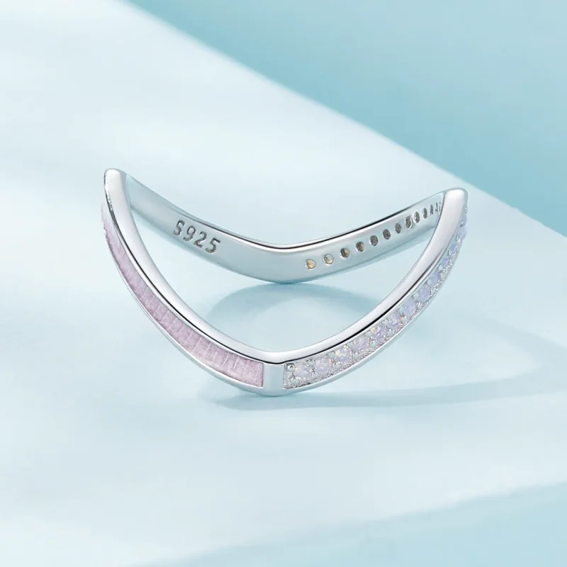 (bilde for) Pandora Style Pink Wish Bone Ring - SCR945-PK - Vis 3
