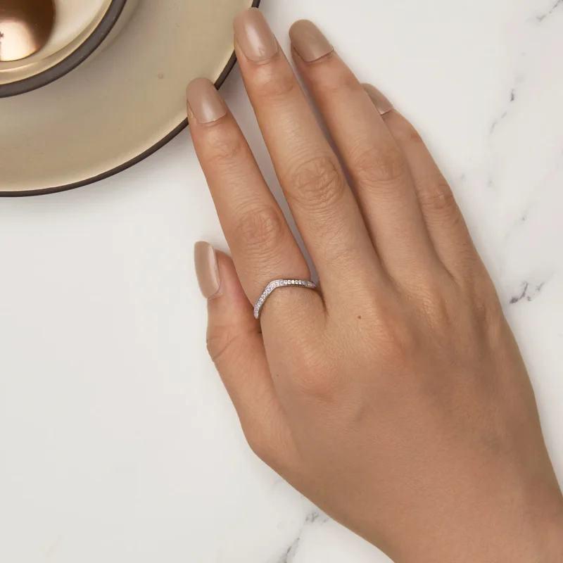 (bilde for) Pandora Style Pink Wish Bone Ring - SCR945-PK - Vis 5