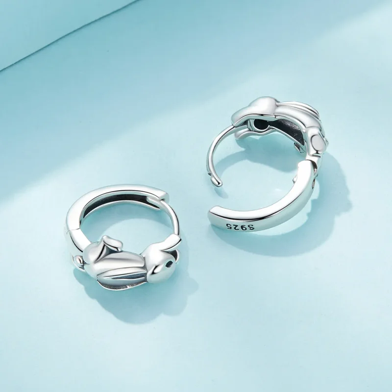 (bilde for) Pandora Style Rabbit Hoop øredobber - SCE1616 - Vis 4