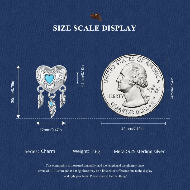 (bilde for) Pandora Style Retro Dream Catcher Charm - SCC2567 - Vis 7