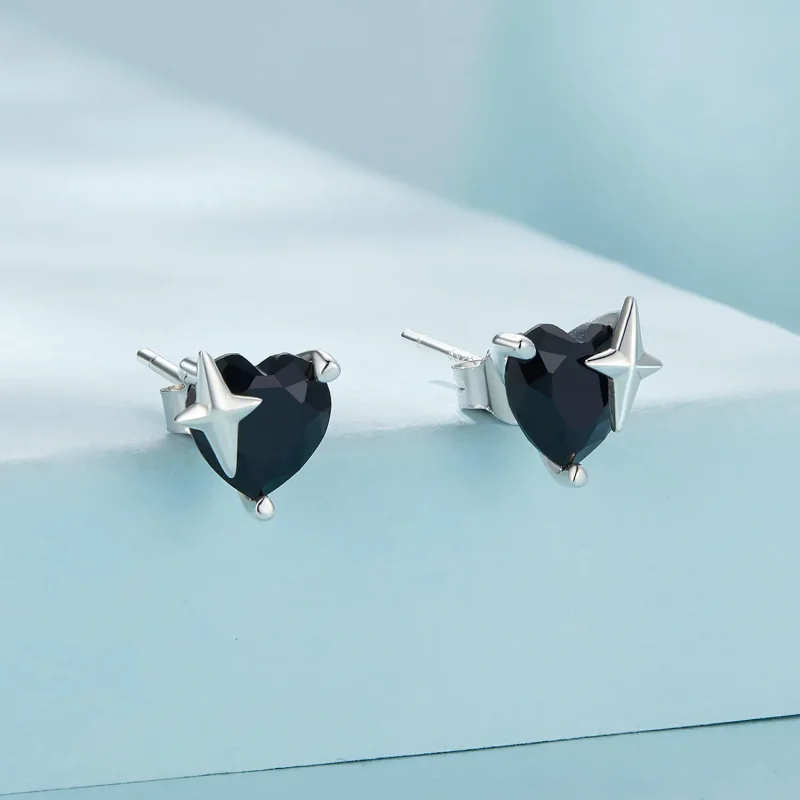 (bilde for) Pandora Style Retro Heart Studs øredobber - SCE1654 - Vis 2