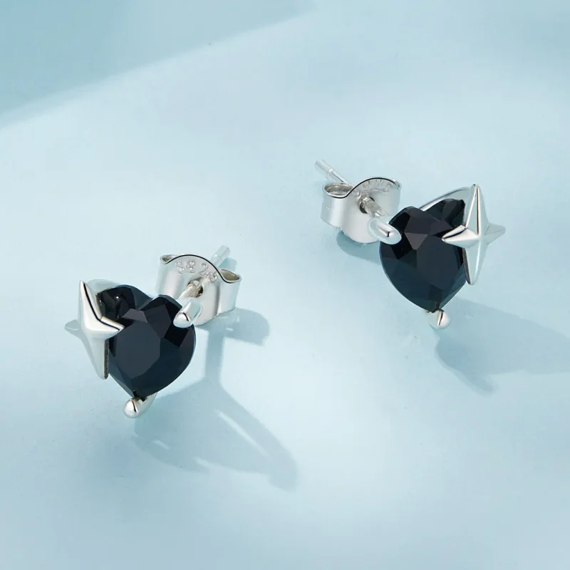 (bilde for) Pandora Style Retro Heart Studs øredobber - SCE1654 - Vis 3