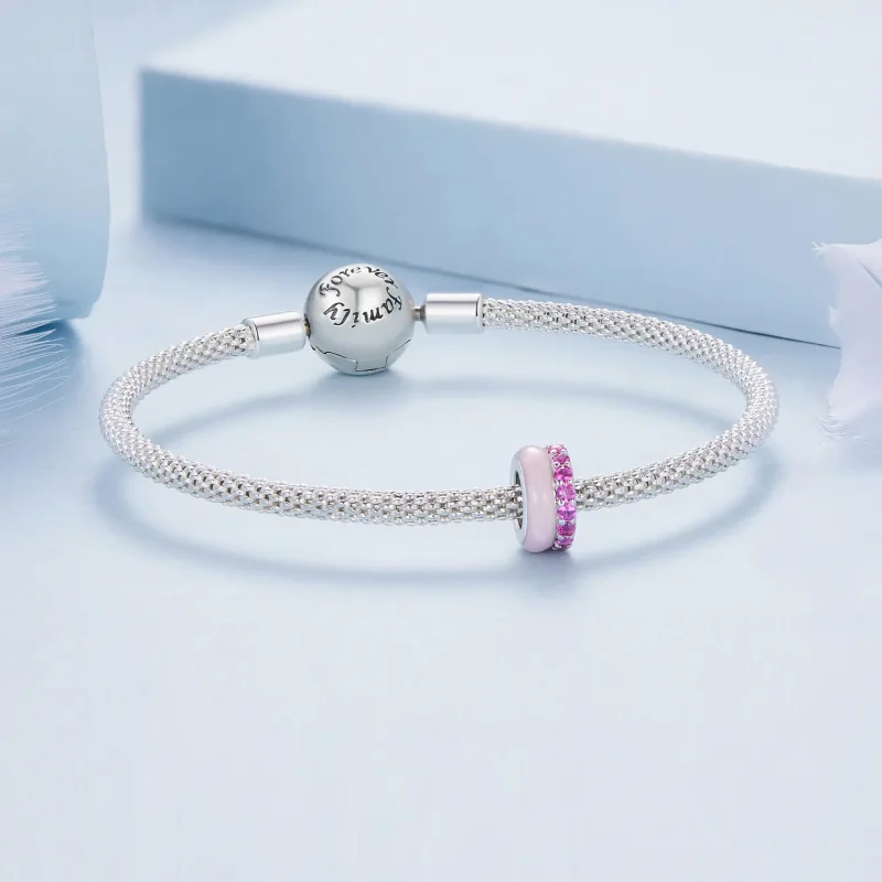 (bilde for) Pandora Style Rosa dobbeltlags silikonavstandsstykke - BSC883-PK - Vis 5