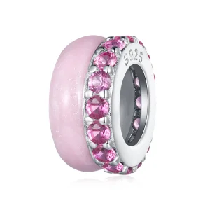 (bilde for) Pandora Style Rosa dobbeltlags silikonavstandsstykke - BSC883-PK