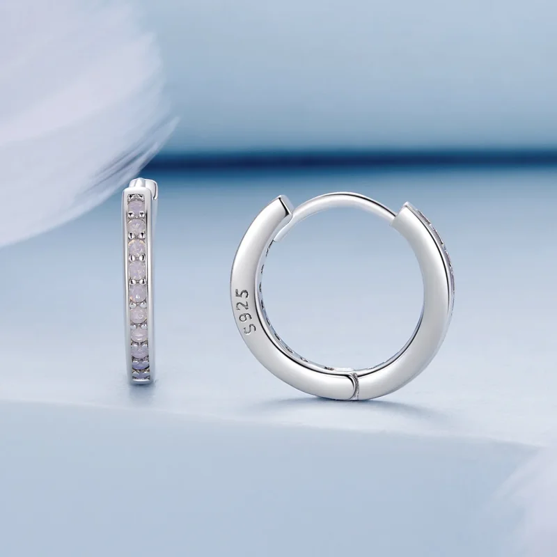 (bilde for) Pandora Style Rosa Opal Hoop øredobber - BSE875 - Vis 2