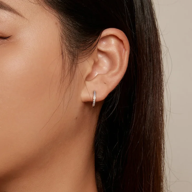 (bilde for) Pandora Style Rosa Opal Hoop øredobber - BSE875 - Vis 6