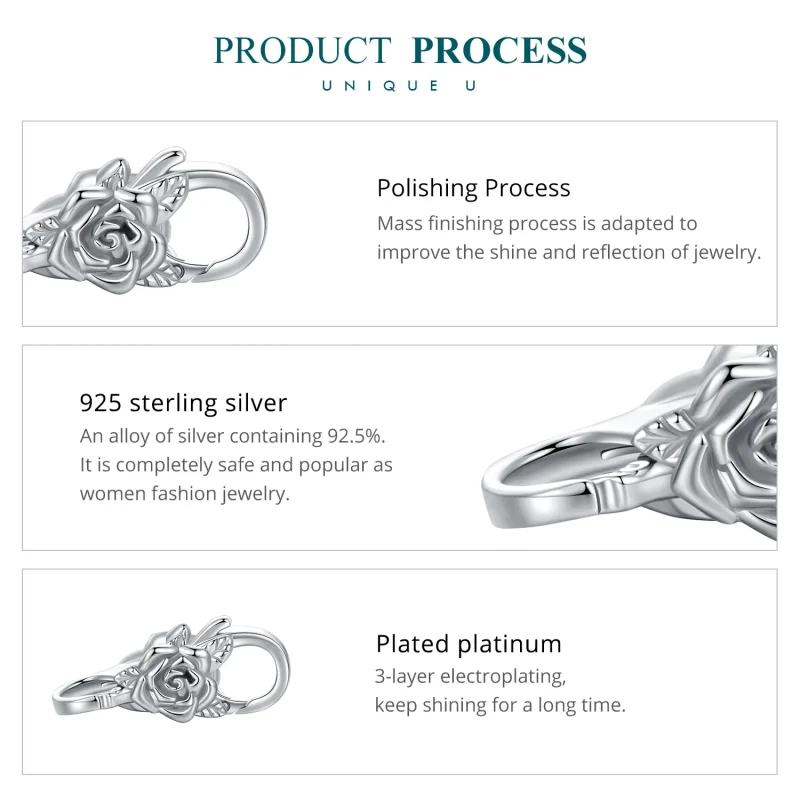 (bilde for) Pandora Style Rose Dobbel Hummerlås - BSP024 - Vis 6