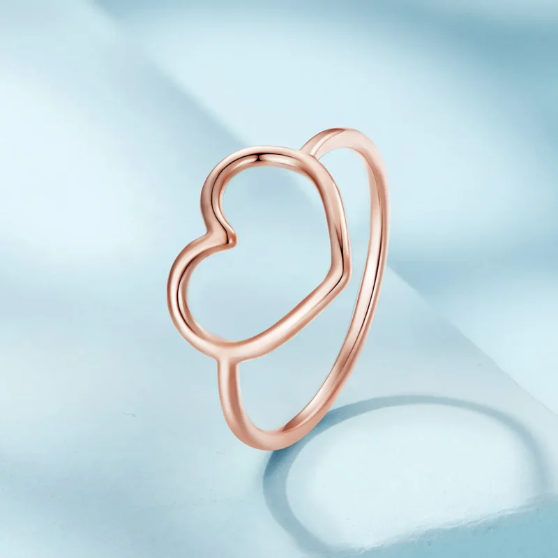 (bilde for) Pandora Style Rose Gold Hjerteformet Ring - SCR641-C - Vis 2
