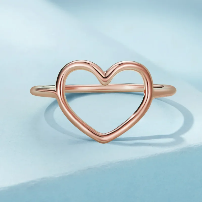(bilde for) Pandora Style Rose Gold Hjerteformet Ring - SCR641-C - Vis 3