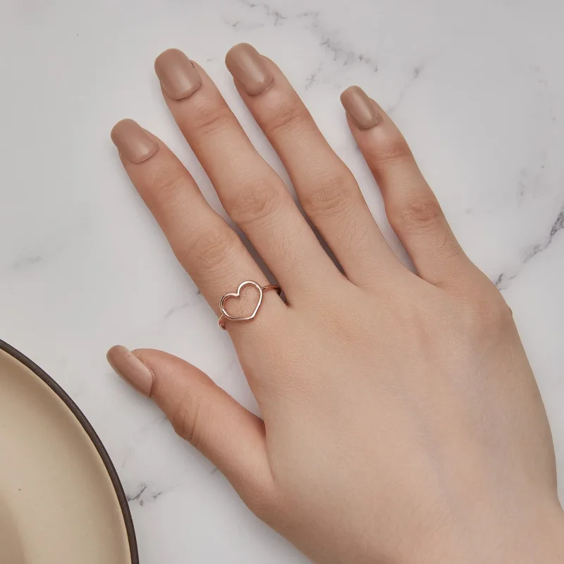 (bilde for) Pandora Style Rose Gold Hjerteformet Ring - SCR641-C - Vis 6