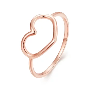 (bilde for) Pandora Style Rose Gold Hjerteformet Ring - SCR641-C