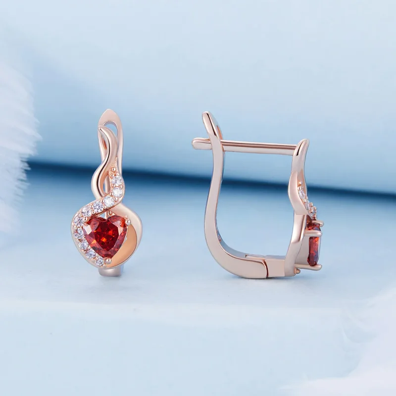 (bilde for) Pandora Style Rose Gold Love Bond Hoop øredobber - BSE815 - Vis 2
