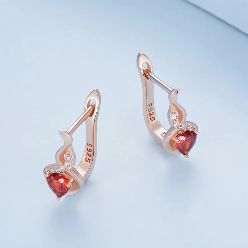 (bilde for) Pandora Style Rose Gold Love Bond Hoop øredobber - BSE815 - Vis 3