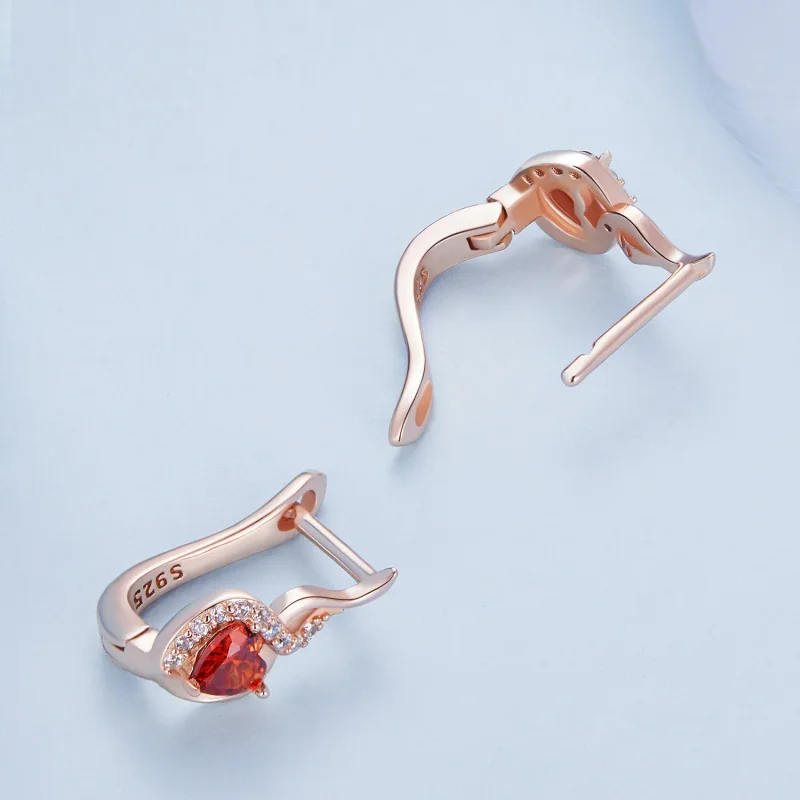 (bilde for) Pandora Style Rose Gold Love Bond Hoop øredobber - BSE815 - Vis 4