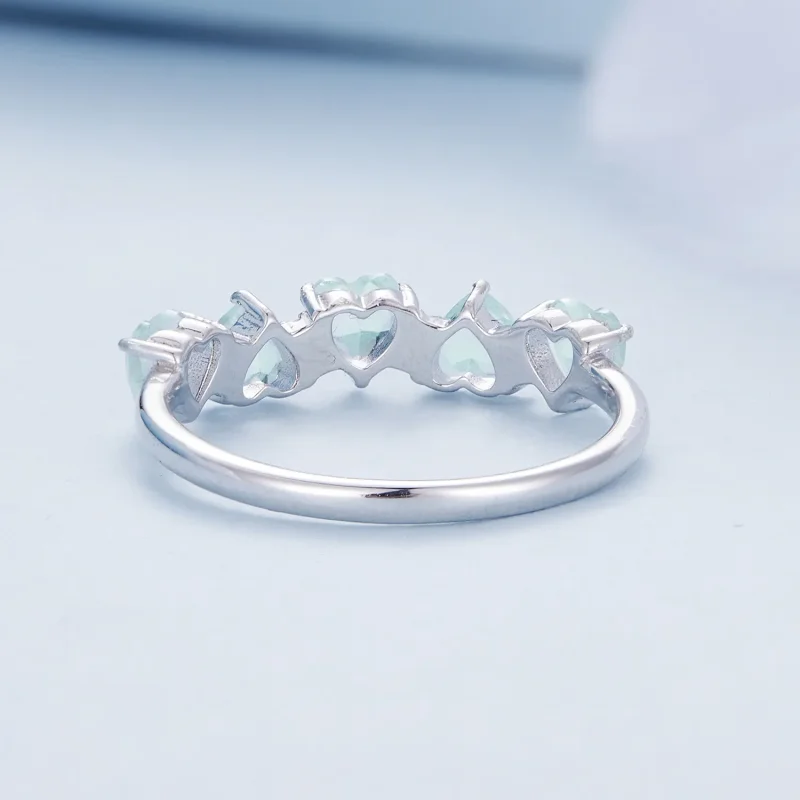 (bilde for) Pandora Style Sea Blue Heart Ring - BSR406 - Vis 4