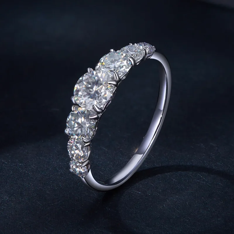 (bilde for) Pandora Style Shining Moissanite Ring (ett sertifikat) - MSR037 - Vis 2