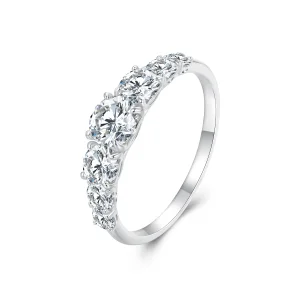 (bilde for) Pandora Style Shining Moissanite Ring (ett sertifikat) - MSR037