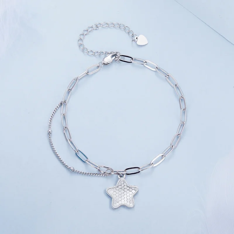 (bilde for) Pandora Style Shining Star Chain Armbånd - BSB137 - Vis 2