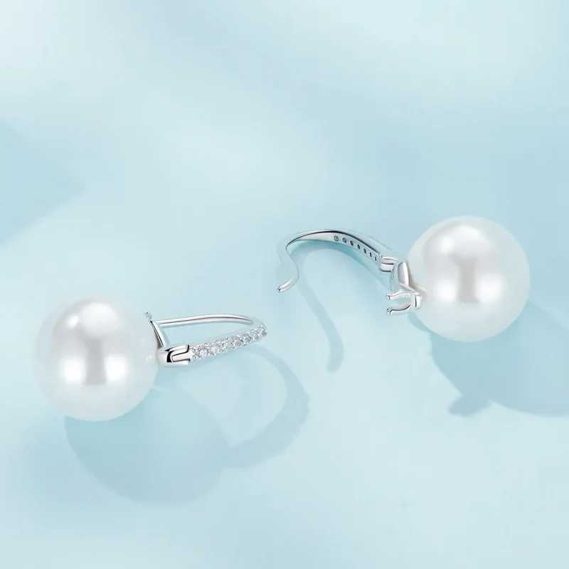 (bilde for) Pandora Style Simple Shell Beads Hoop øredobber - SCE1583 - Vis 3